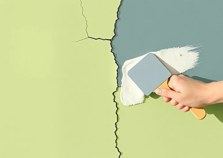 Ponçage et rebouchage des fissures avant mise en peinture